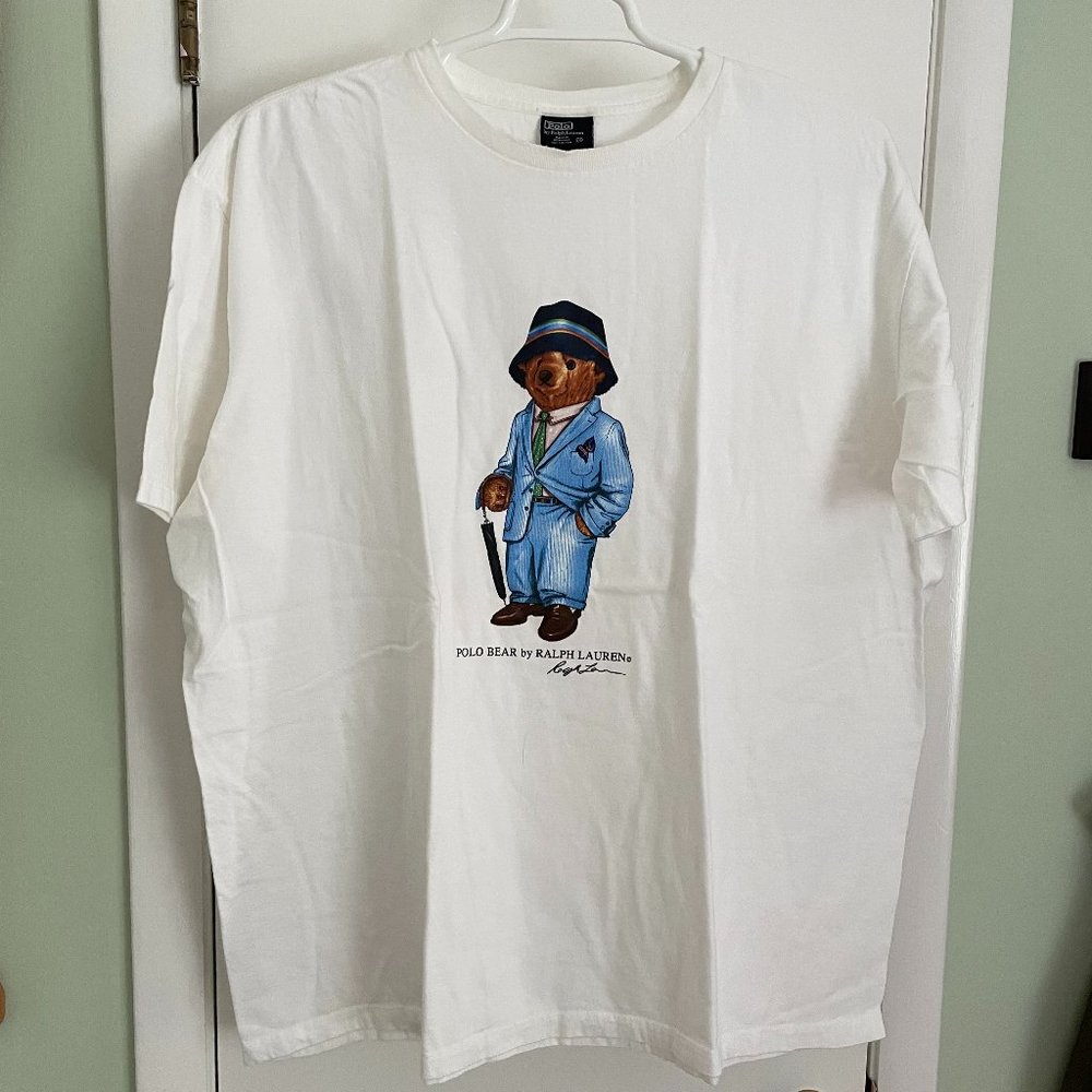 Rare Vintage Ralph Lauren Polo Bear T Shirt White XXL